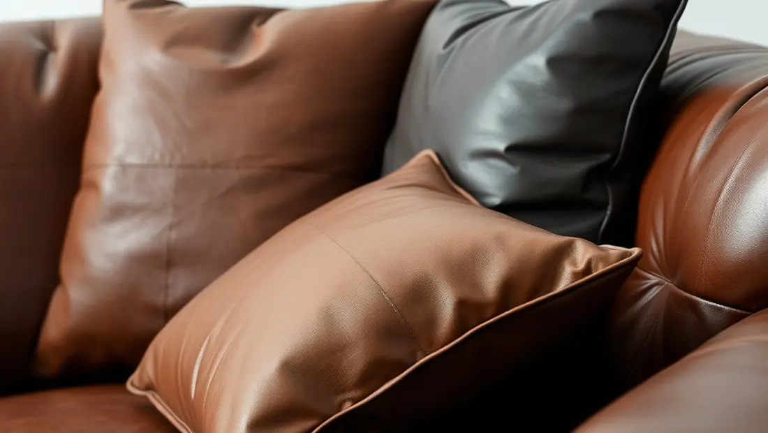 Housses de coussin en cuir