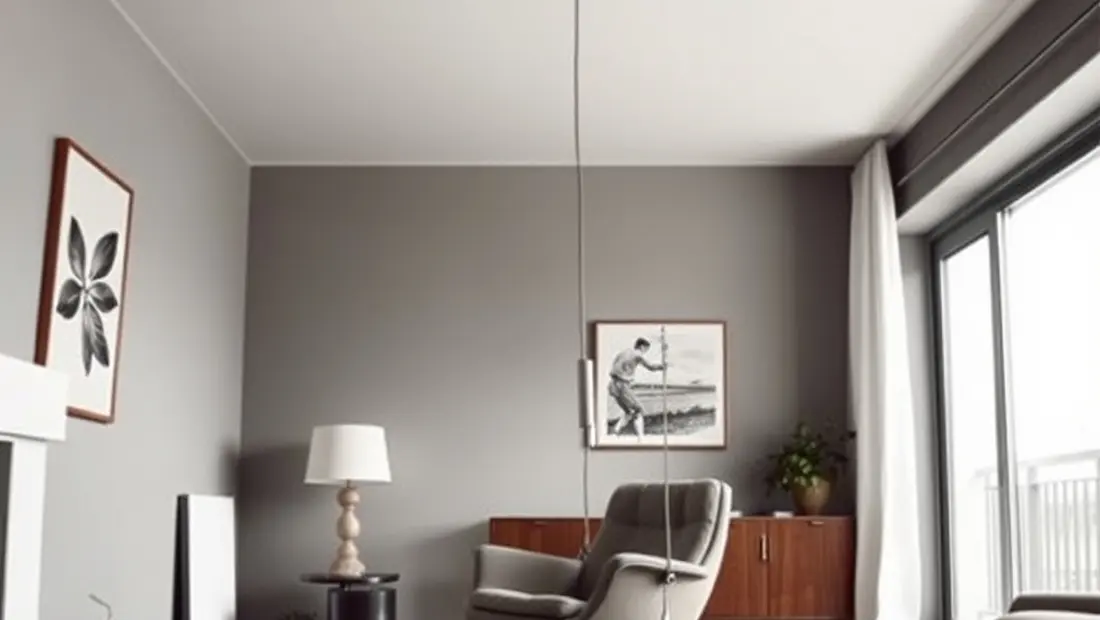 Fauteuil suspendu dans une pièce moderne