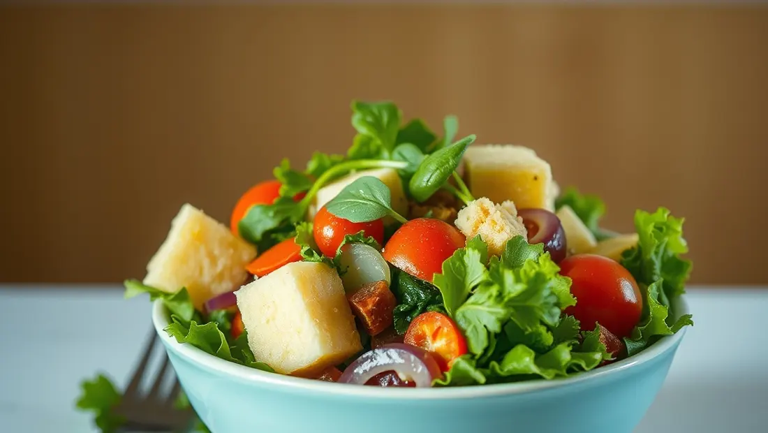 Bol de salade composée avec des ingrédients locaux