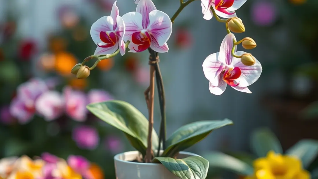 Orchidée en pot de jardin