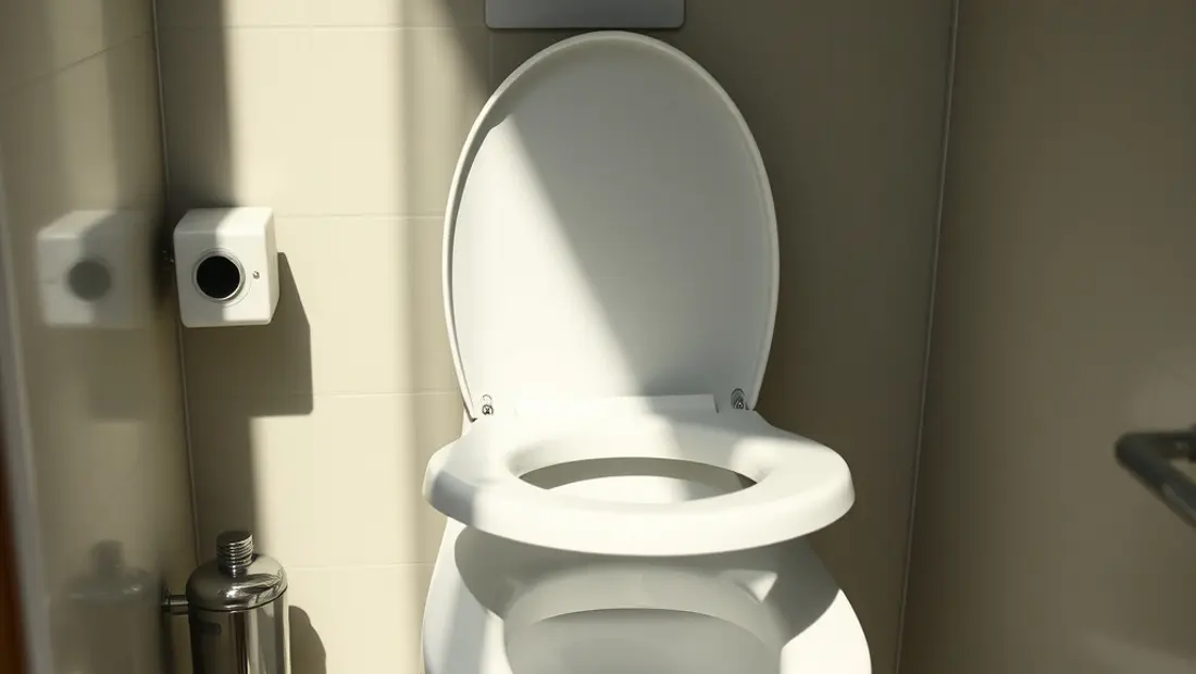 WC suspendu avec réservoir et siège circulaire